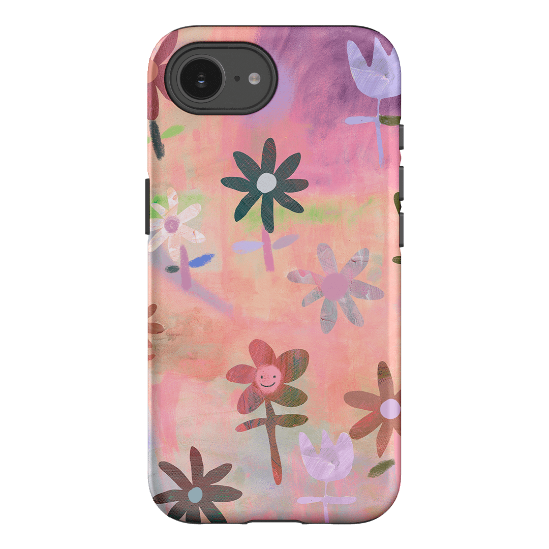 Premium Lazy Daisy Floral Phone Case - Shockproof & Slim Design for iPhone 15/14/13/12/Pro/Max - Perfect for Everyday Use, Travel & Outdoor Activities