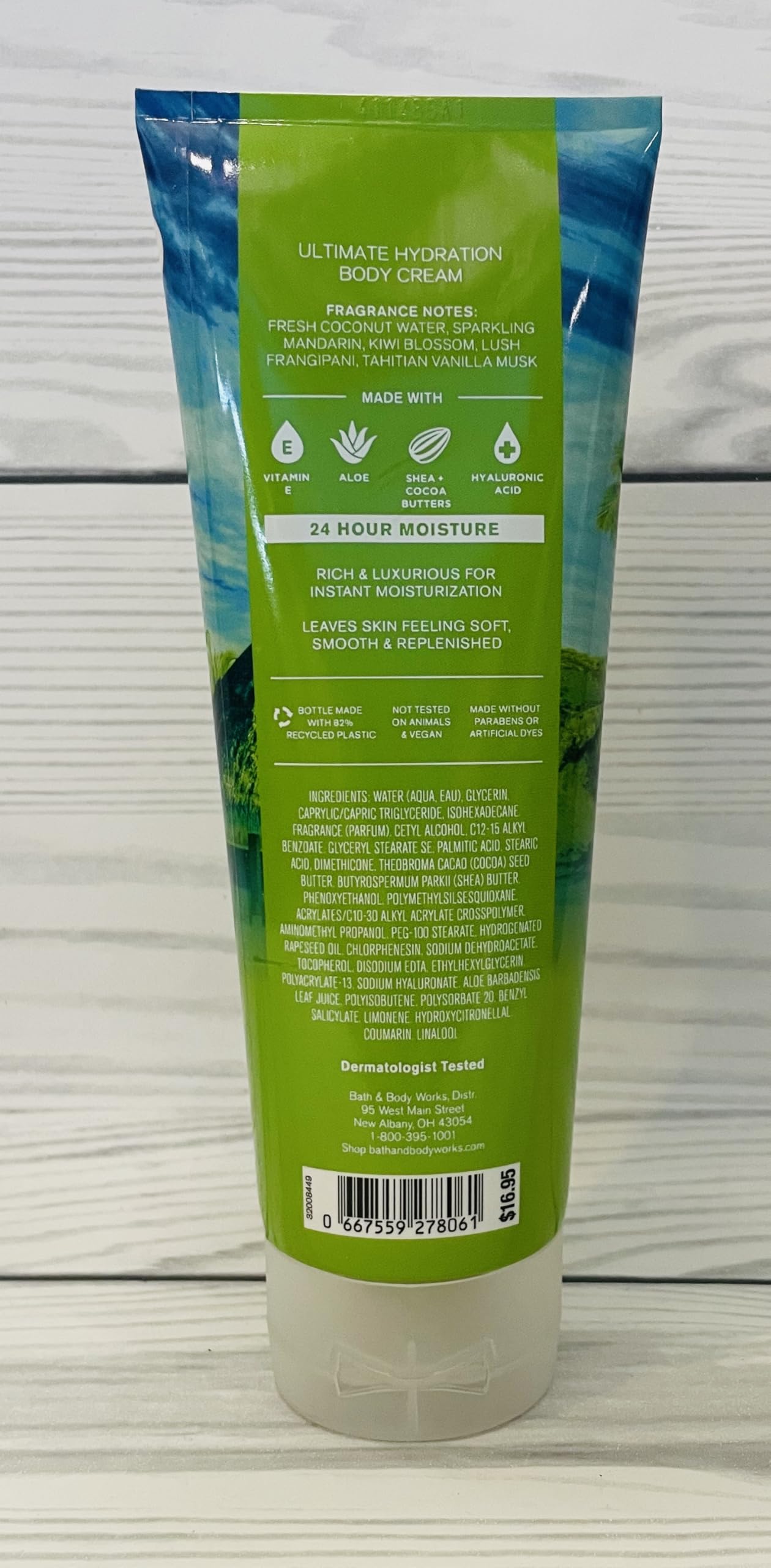 Bath & Body Works Tahiti Island Dream Ultimate Hydration Body Cream 8 oz - Moisturizing Lotion for Dry Skin with Tropical Scent | Perfect for Daily Skincare Routine & Spa Day at Home