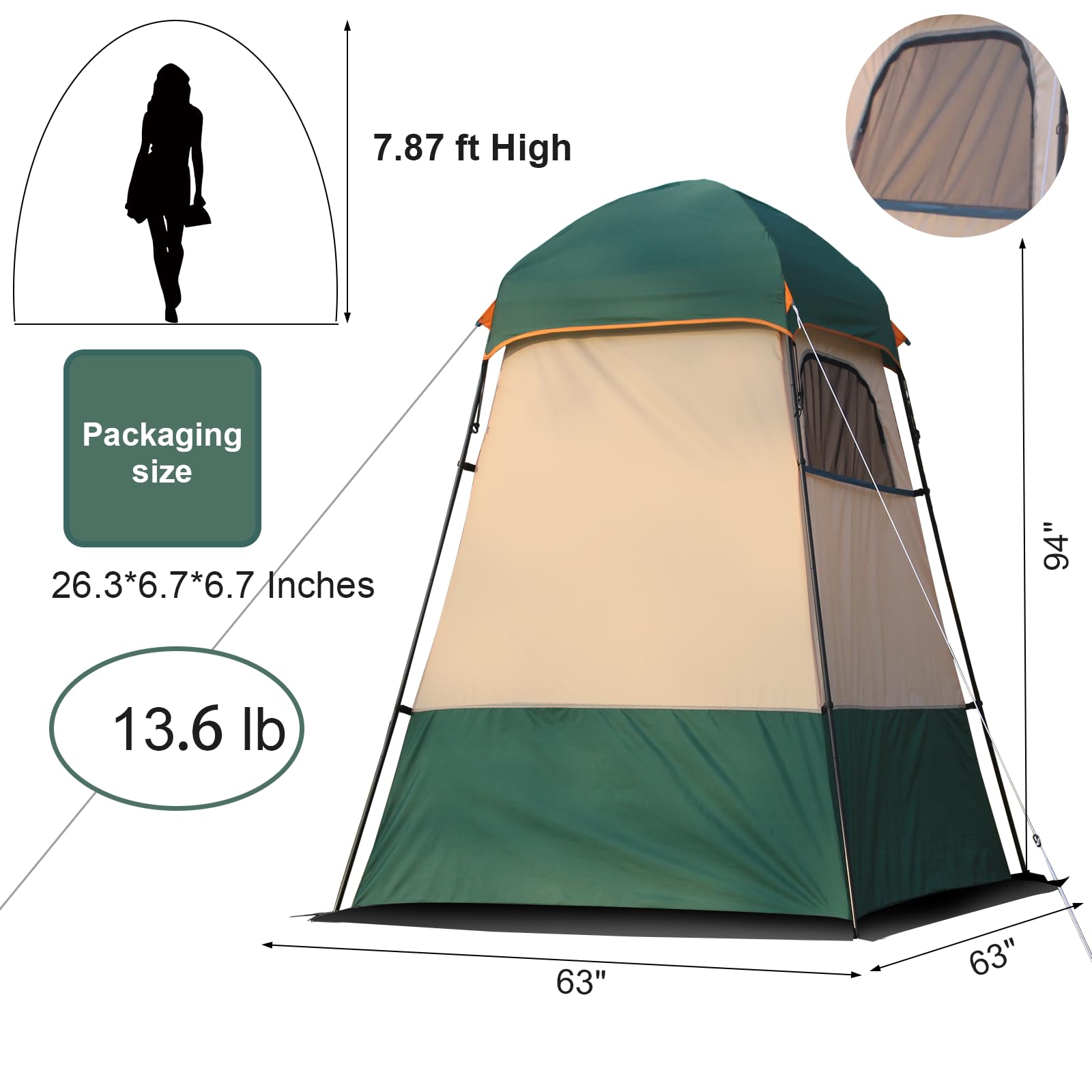 Portable Shower Tent for Camping & Beach - Privacy Changing Room, Outdoor Shelter & Toilet Stall with Water Bag | Perfect for Camping Trips, Beach Days & Outdoor Adventures