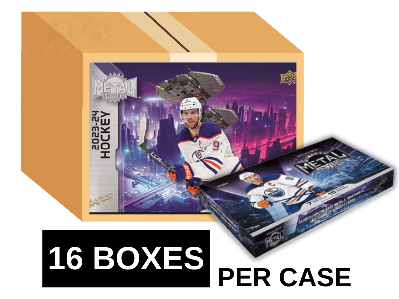 2023-24 Upper Deck Skybox Metal Universe Hockey Hobby Box - 16 Box Case | Collectible Trading Cards for NHL Fans & Sports Memorabilia Enthusiasts | Perfect for Gifts, Investments, and Game Room Displays