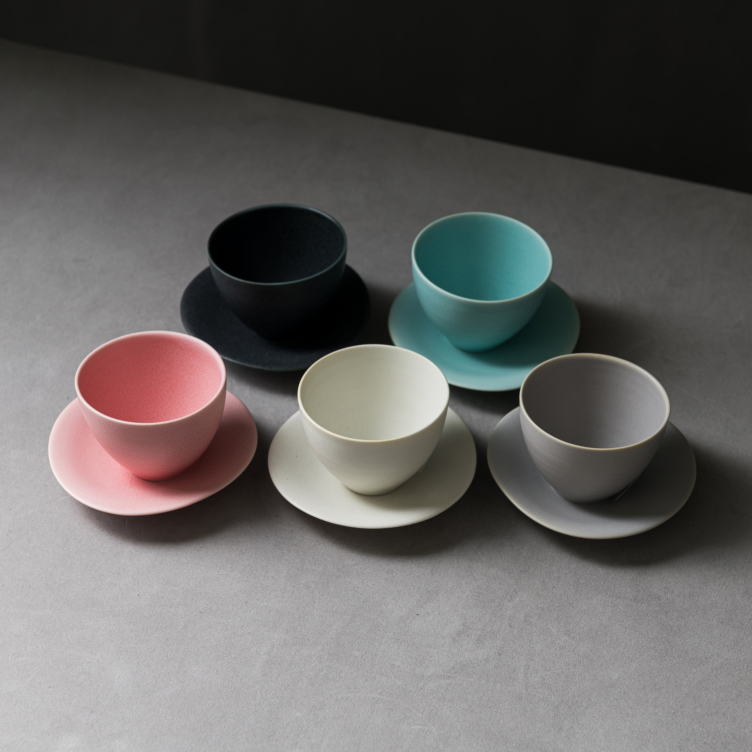 Japanese Tea Cup - Yui 結 - 80ml Ceramic Tea Cup Set of 5 Colors - Perfect for Matcha, Sencha & Traditional Japanese Tea Ceremonies