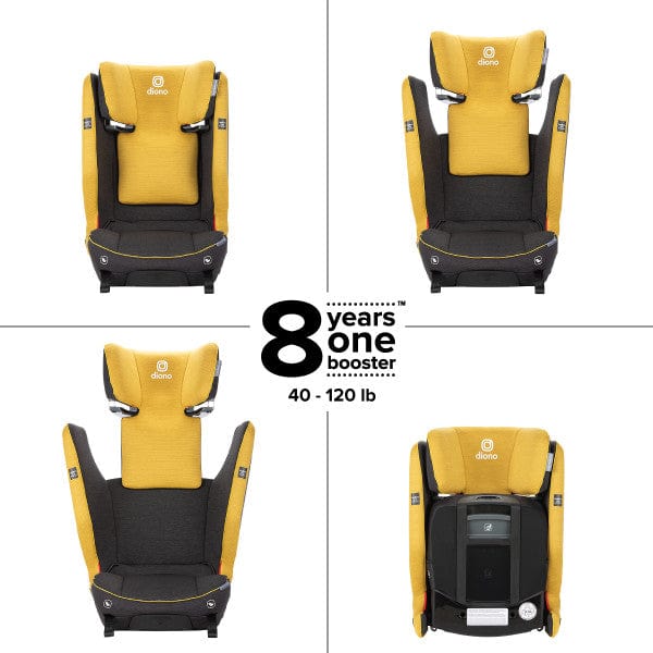 Diono Monterey® 6XT SafePlus™ High Back Booster Car Seat for Kids - Comfortable & Safe Booster Seat for Travel, School & Road Trips