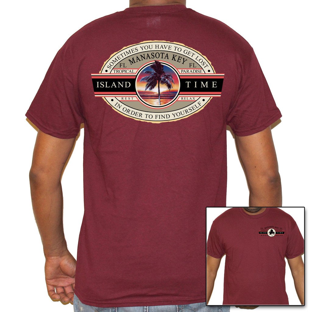 Manasota Key, FL Island Time T-Shirt - Comfortable Cotton Tee for Beach Vacation & Relaxation - Perfect for Florida Getaways, Summer Travel & Casual Wear