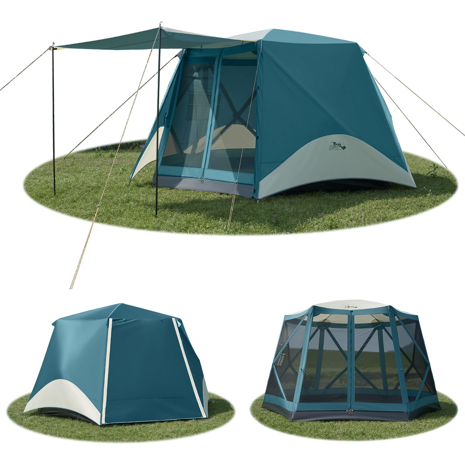 6 Person Instant Pop Up Camping Tent with Rainfly & Porch - Easy 60 Second Setup, Large Family Outdoor Tent with Floor (11.5' x 10' x 6.83') - Perfect for Backyard Picnics, Beach Trips & Camping Adventures