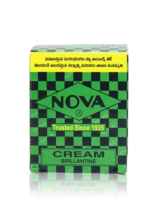 NOVA CREAM Brillantine Hair Styling Cream - Pack of 4 | Strong Hold, Natural Shine | Perfect for Men's Grooming, Classic Hairstyles & Special Occasions