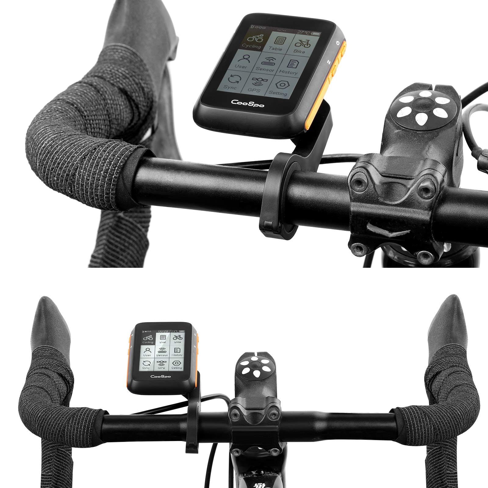 COOSPO Bike Computer Mount - Out Front Handlebar Bracket for Garmin, Wahoo & XOSS Cycling GPS - Durable Plastic Bike Computer Holder - Perfect for Road Bikes, Mountain Bikes & Indoor Cycling Training
