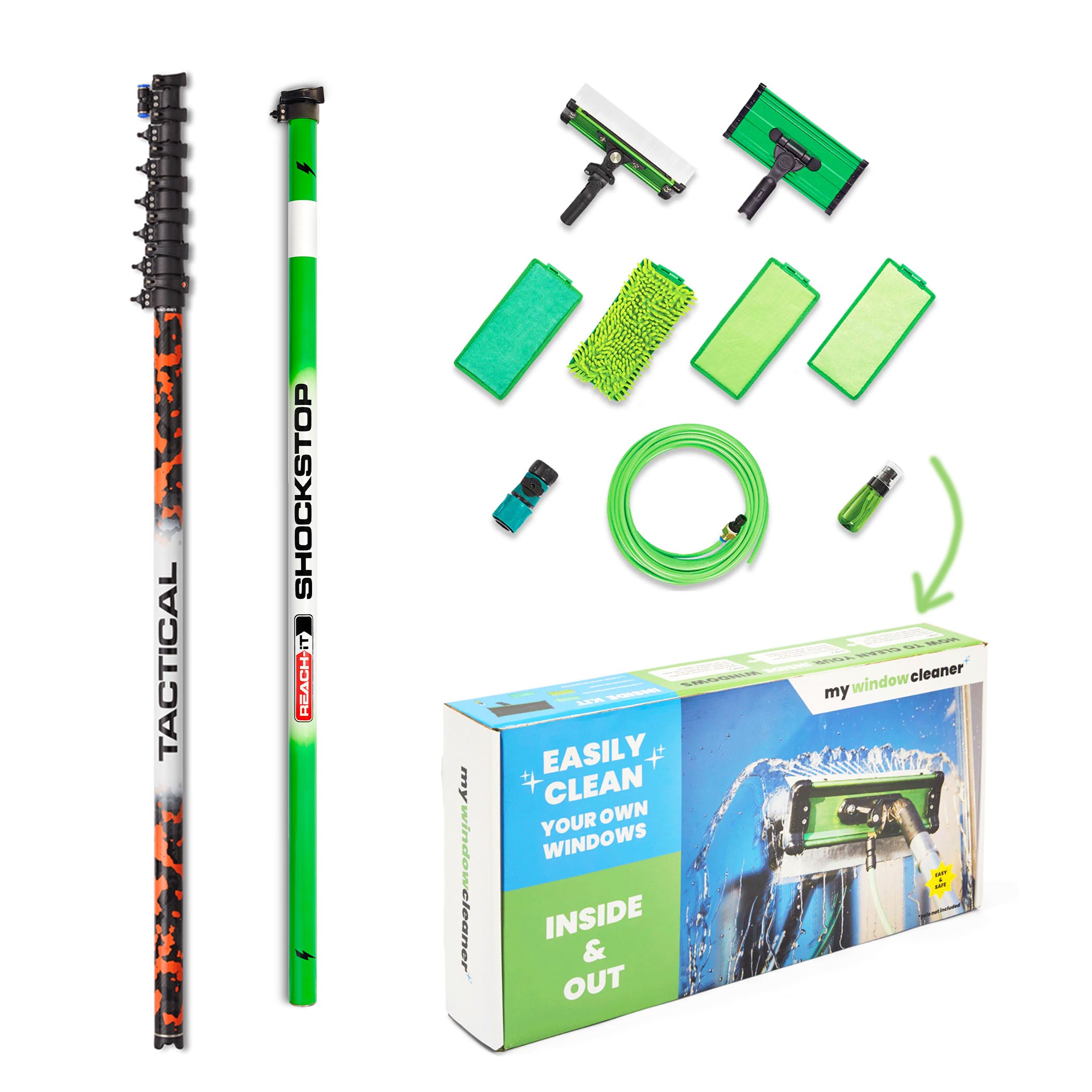REACH Professional Extendable Pole Pack - Telescopic Pole for Cleaning, Painting & Maintenance - Perfect for High Ceilings, Walls & Hard-to-Reach Areas