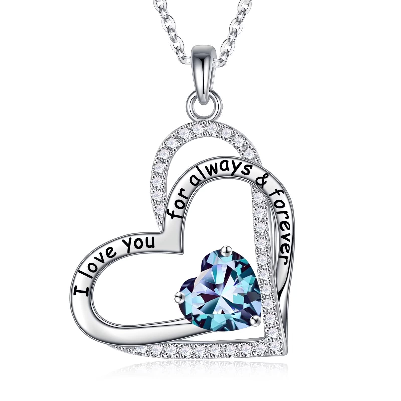 925 Sterling Silver Birthstone Necklace for Women - Personalized Jewelry Gift for Wife, Girlfriend, Mom | Perfect for Birthday, Anniversary & Mother's Day Gifts
