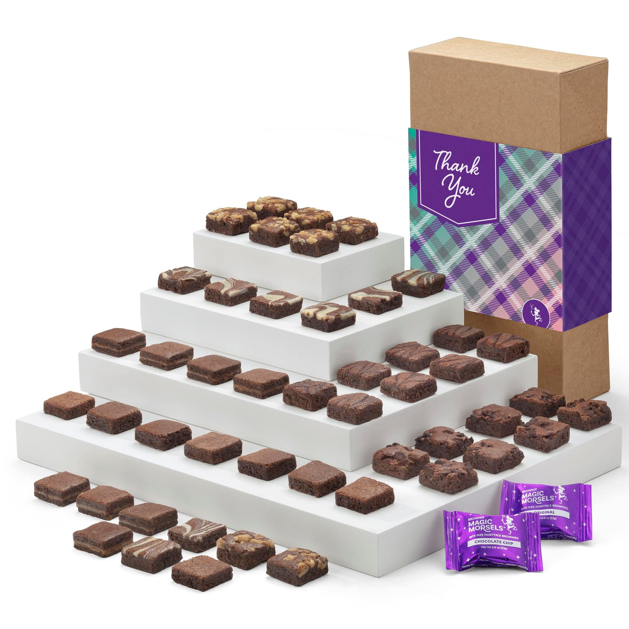 Gourmet Fairytale Brownies Gift Basket - 48 Individually Wrapped 1.5 Inch Bite-Size Chocolate Brownies (LY448) - Perfect for Thank You Gifts, Corporate Events & Holiday Treats