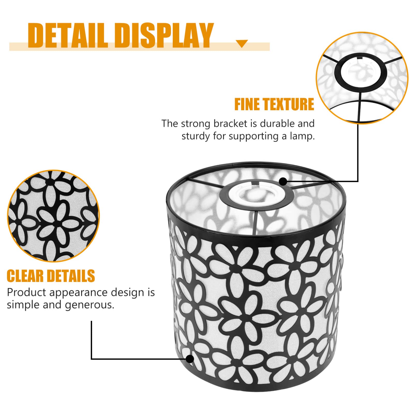 Uonlytech Decorative Fabric Lamp Shade - Floral Cutout Design for Table Lamps & Pendant Lights | Perfect for Bedroom, Living Room & Office Decor