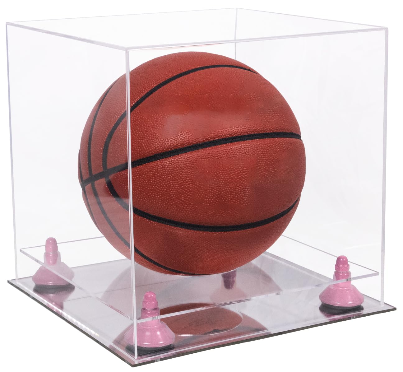 Premium Acrylic Full-Size Basketball Display Case with Adjustable Risers - Perfect for Trophy Room, Sports Memorabilia Collection, and Home Decor Showcase