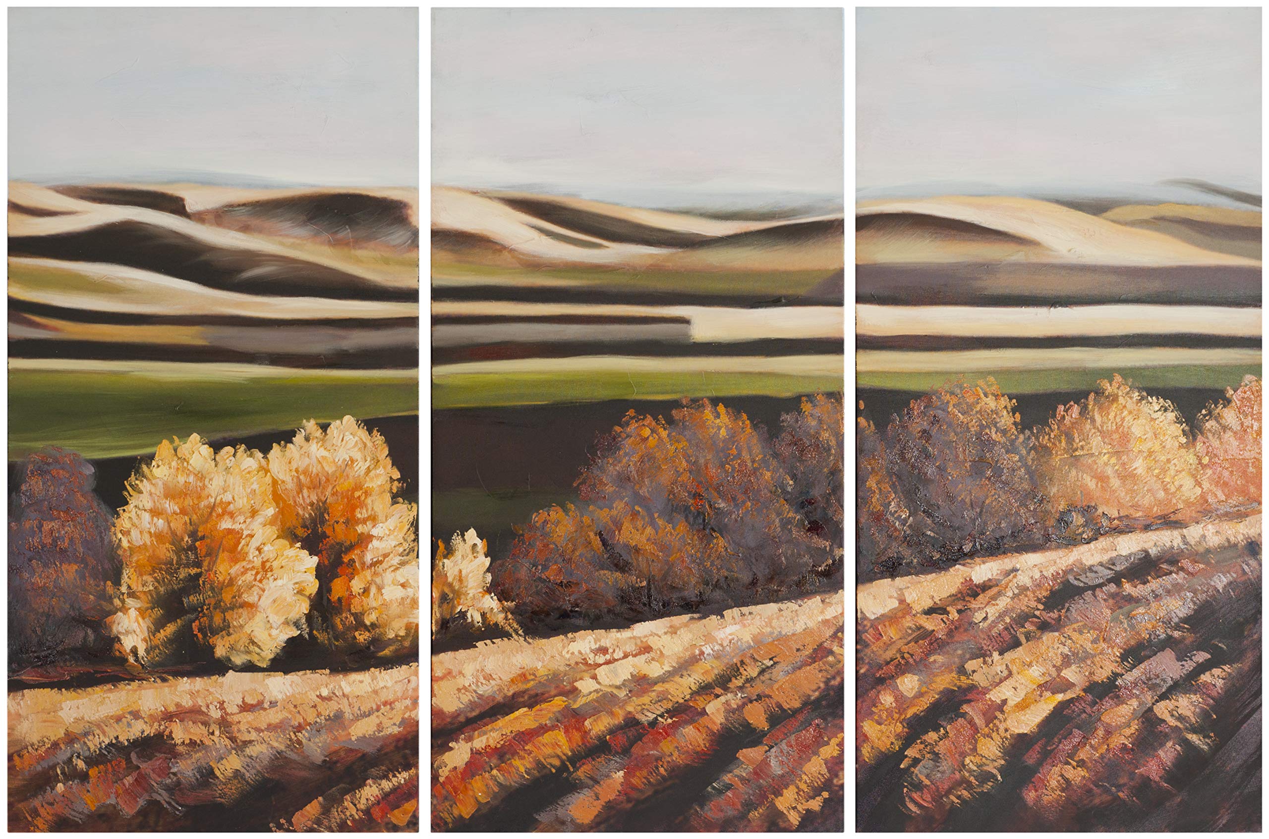 SAFAVIEH ART2023A Harvest Dreams Triptych Wall Art Set - Modern Canvas Painting for Living Room, Bedroom & Office Decor