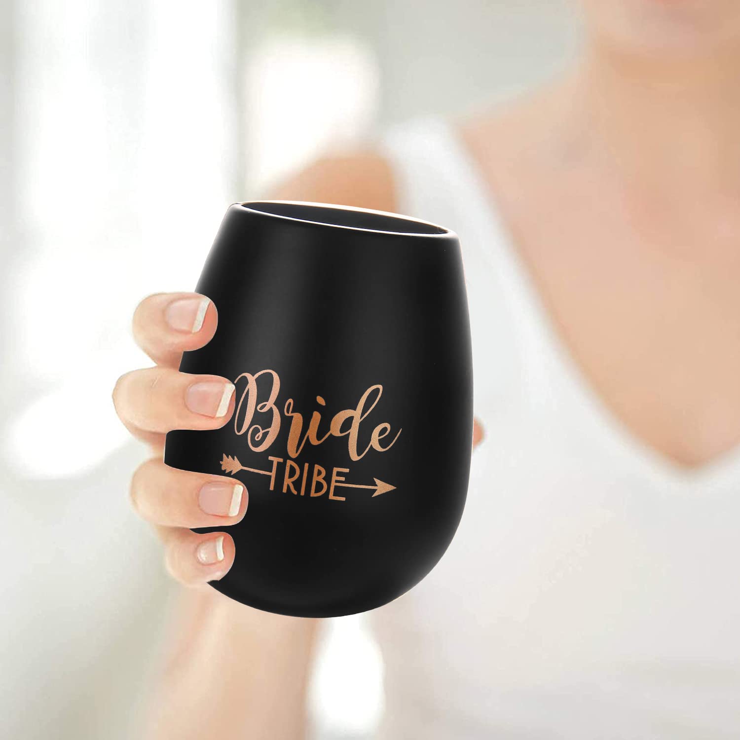 Bachelorette Party Wine Glasses - 10-Pack Silicone Cups for Bride Tribe & Bridesmaids, Wedding Party Favors & Bridal Shower Gifts (Black) - Perfect for Bachelorette Parties, Bridal Showers & Wedding Celebrations