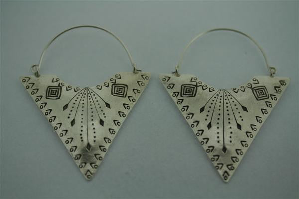 Elegant Etched Triangle Earrings for Women - Geometric Boho Dangle Earrings - Perfect for Parties, Weddings & Everyday Wear