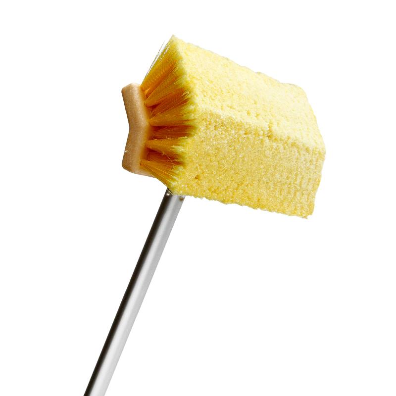 Bi-Level Bristle Brush with Threaded Hole - Heavy Duty Cleaning Tool for Floors, Carpets & Hard Surfaces - Perfect for Home, Garage & Workshop Use