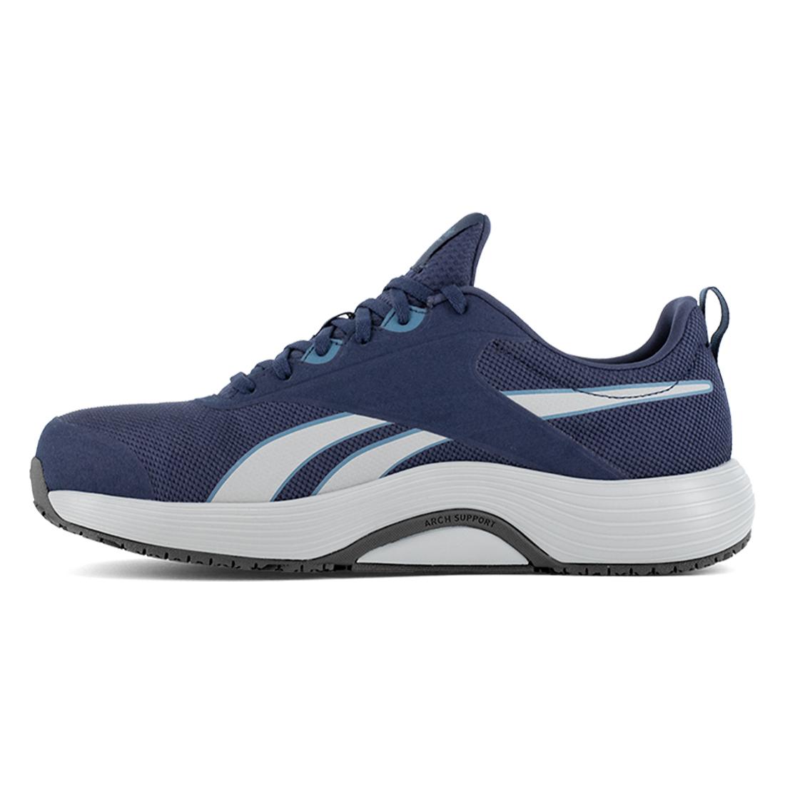 Lite Plus 4 Athletic Composite Toe Work Shoes for Men - Lightweight Safety Shoes with Slip Resistant Outsole, Navy/Gray - Perfect for Construction, Warehouse & Industrial Work