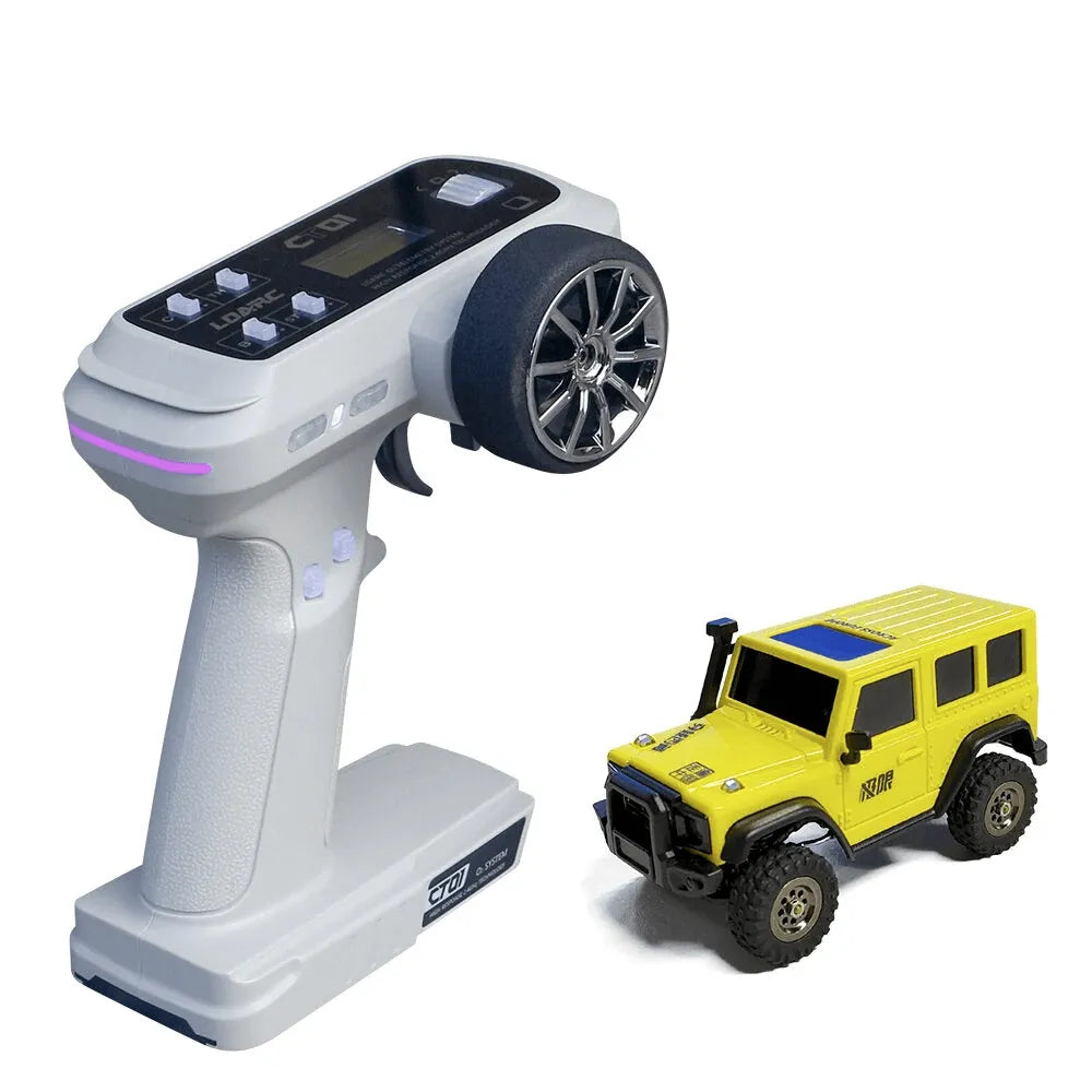 LDARC X43 Mini Rock Crawler 1/43 Scale 4WD RC Car - Ready to Run (RTR) Remote Control Off-Road Vehicle for Adults & Kids - Perfect for Indoor Crawling, Office Desk Racing & Backyard Adventures