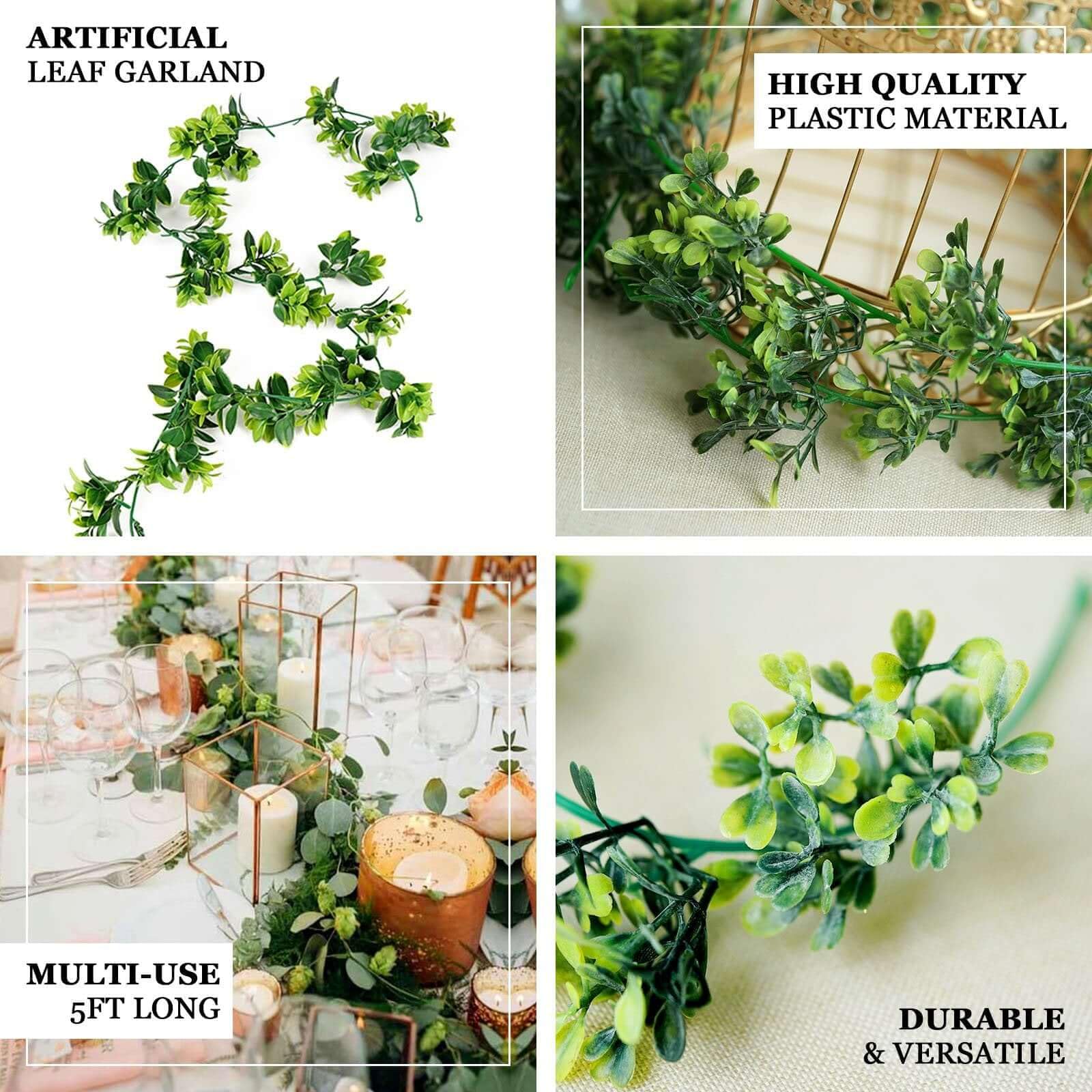 Efavormart 2 Pack 12 FT Honey Locust Artificial Leaf Garland - Realistic Greenery for Wedding, Party, Banquet, Home & Event Decorations - Perfect for Centerpieces, Backdrops, and Table Runners
