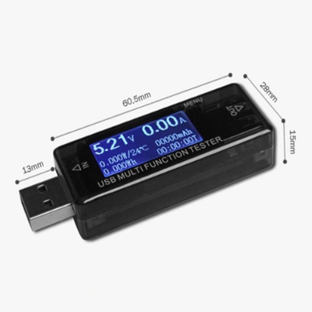 SAZ DEKOR USB Multi-functional Charger Tester with LCD Display - Mini Voltage Current Meter for Phones, Tablets & Power Banks - Perfect for Home, Office & Travel Use