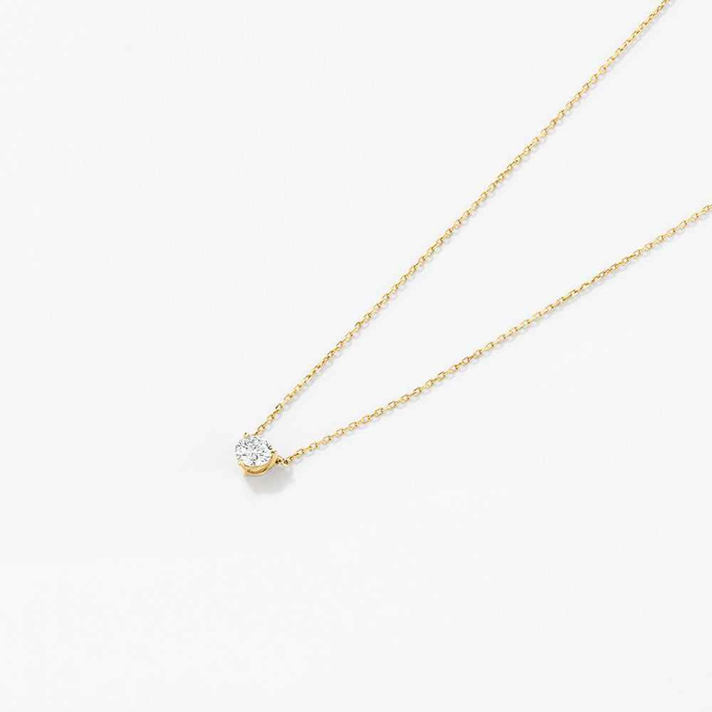 0.20ct Lab Grown Diamond Round Pendant Necklace in 10k Gold - Perfect for Weddings, Anniversaries & Everyday Elegance