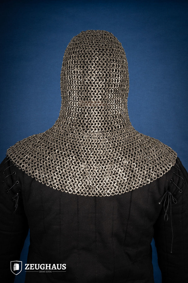 Stainless Steel Chainmail Hood Flatring Riveted 9mm - Medieval Armor, LARP Costume, Cosplay & Renaissance Faire Accessory
