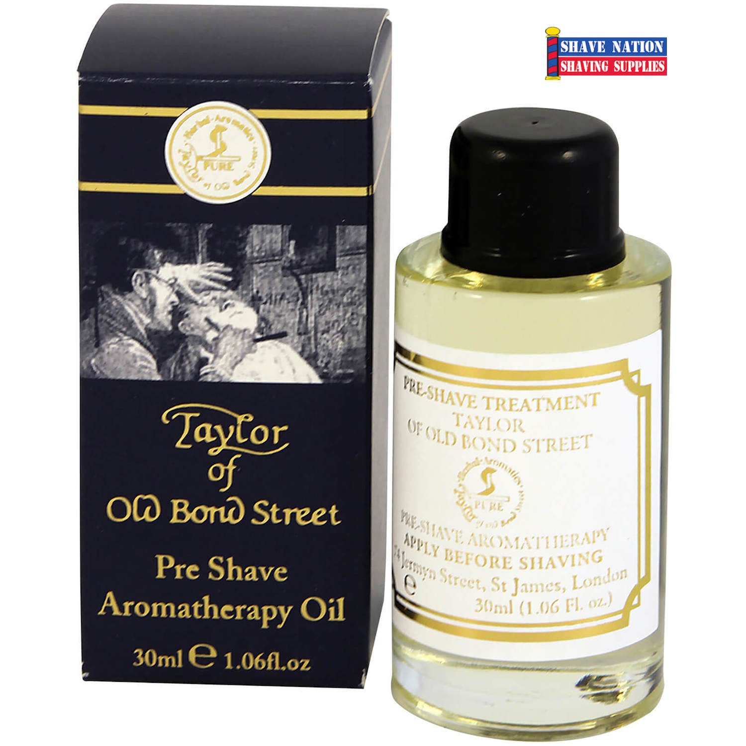 Taylor of Old Bond Street Aromatherapy Preshave Oil for Men - Natural Essential Oils for Smooth Shaving & Skin Care - Perfect for Sensitive Skin & Wet Shaving Routine