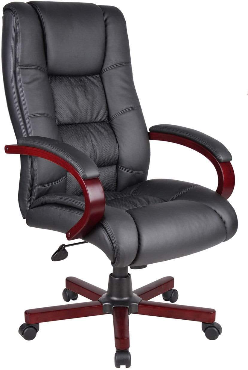 Premium Boss High Back Executive Office Chair with Wood Finish [B8991 C] - Ergonomic Support for Long Work Hours in Home & Corporate Offices