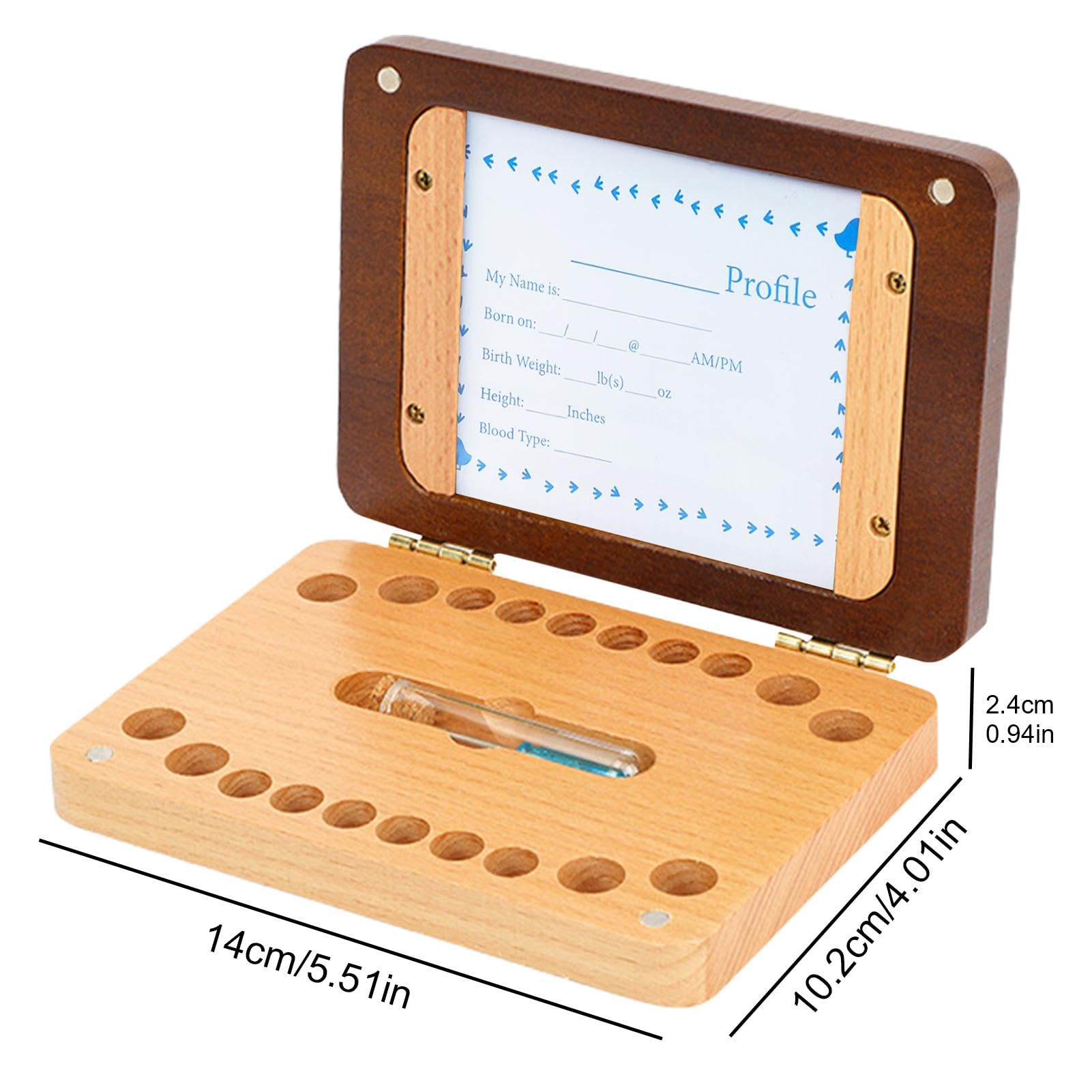 Wooden Baby Tooth Keepsake Box for Boys & Girls - First Tooth Organizer & Memory Storage - Perfect for Toddler Teeth Collection & Milestone Preservation - Nursery Decor & Childhood Memorabilia Display