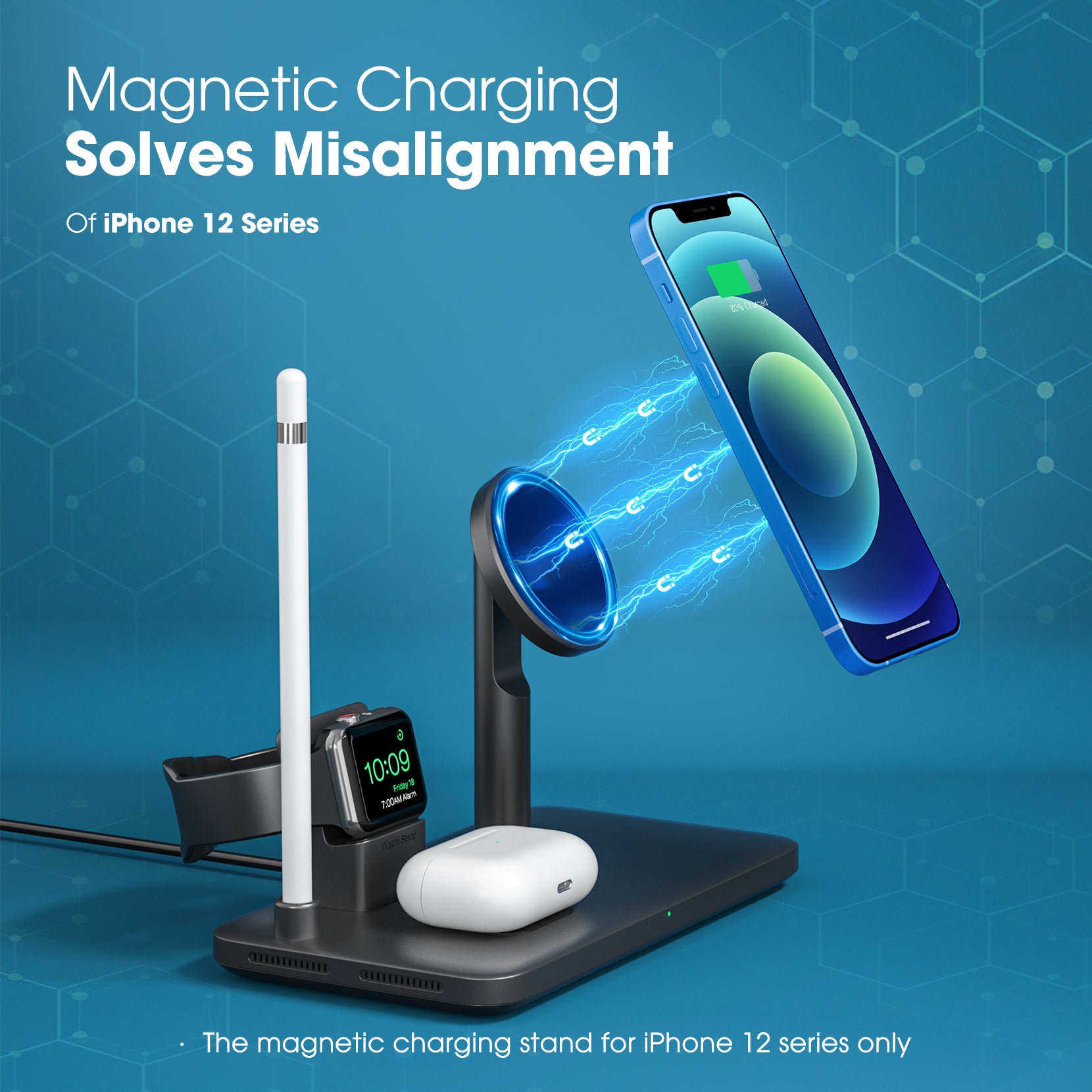 4 in 1 Wireless Charging Station for iPhone, Samsung & AirPods - Fast Multi-Device Charging Pad for Home, Office & Travel