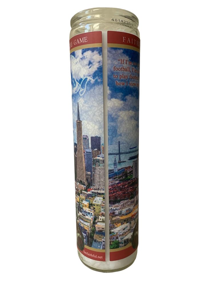 49ers Christian McCaffrey Prayer Candle - NFL Gameday Devotional Candle for 49ers Fans - Perfect for Game Day Rituals, Home Altars & Sports Memorabilia Collections