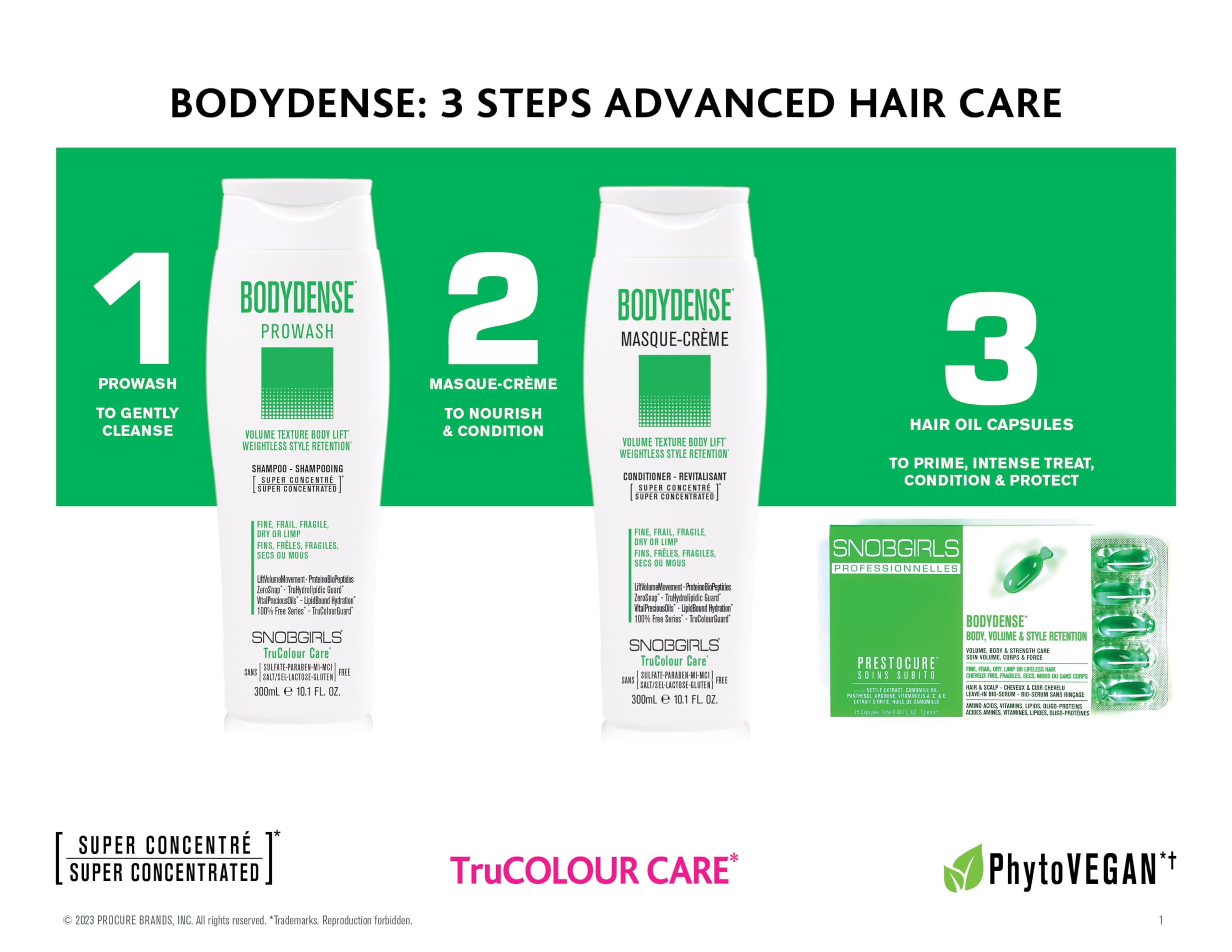 BODYDENSE Plumping & Hydrating Volumizing Shampoo, Conditioner & Biotin Hair Oil Set for Fine Hair - Hair Growth Serum for Volume, Texture & Body Lift - Perfect for Daily Hair Care & Styling