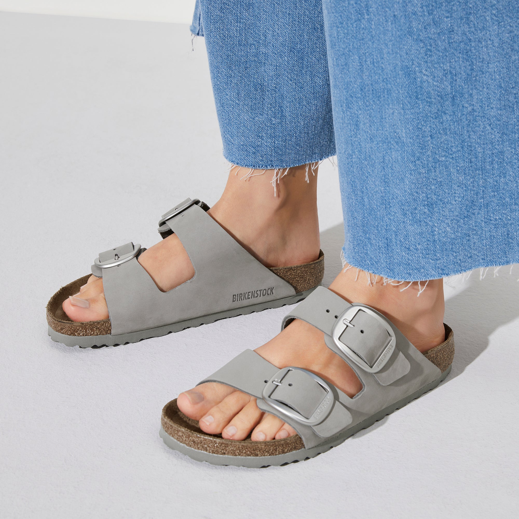 Birkenstock Arizona Big Buckle Sandals - Soft Nubuck Leather in Dove Gray | Comfortable Orthopedic Footbed | Perfect for Casual Wear, Beach & Summer Outfits