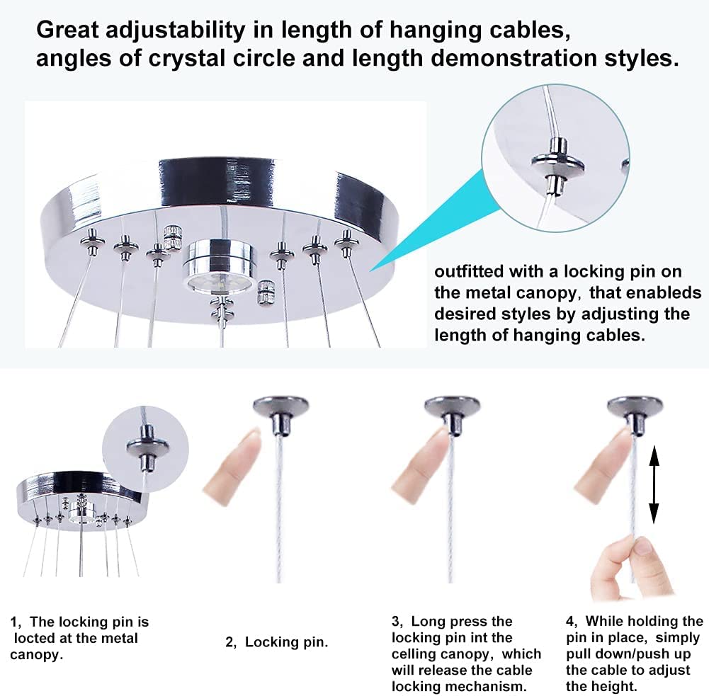 Modern LED Crystal Chandelier - 19.7