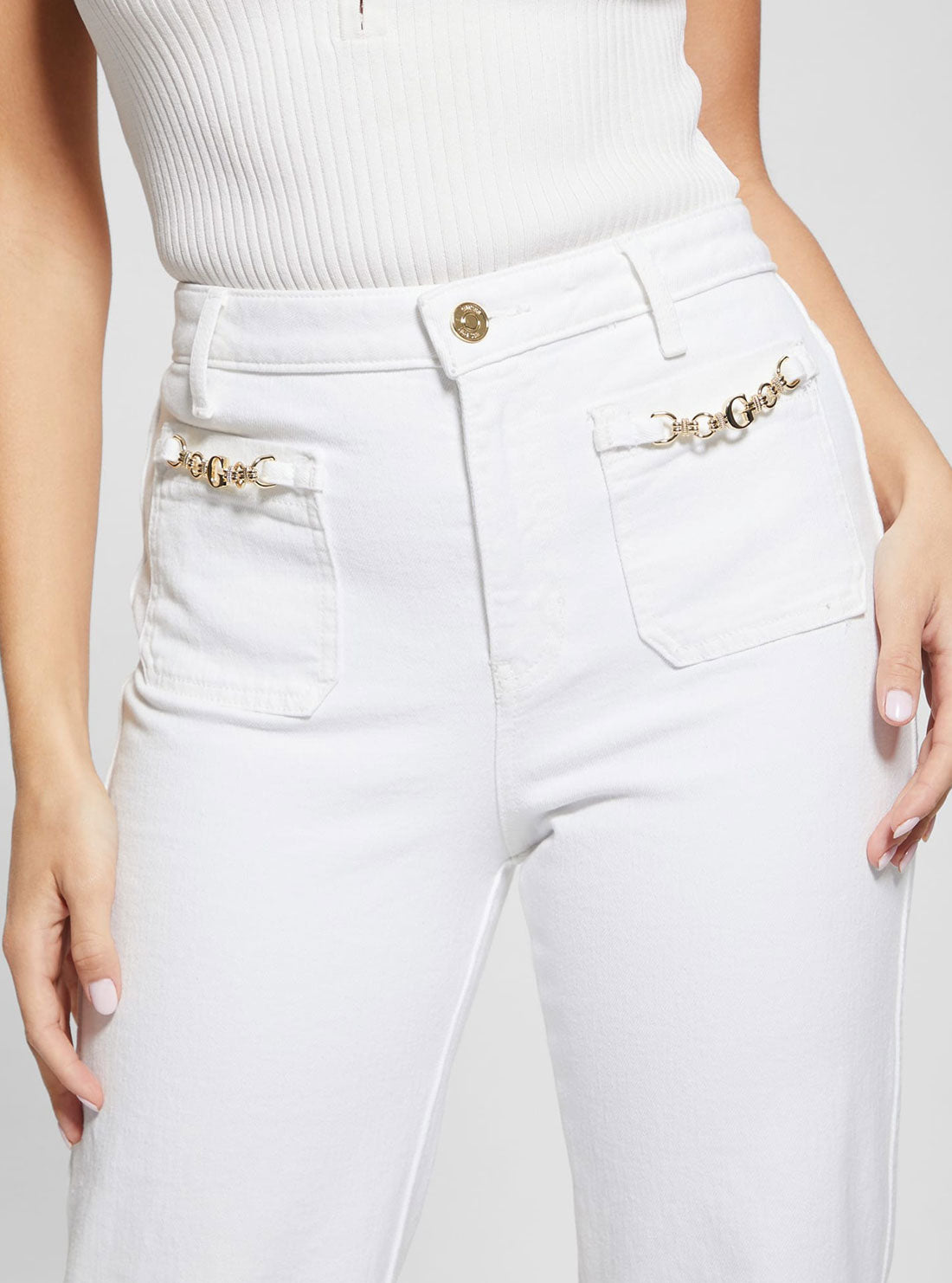 High Rise Straight Leg Relaxed Jeans for Women - White Wash Denim Pants - Perfect for Casual Wear, Work & Everyday Comfort