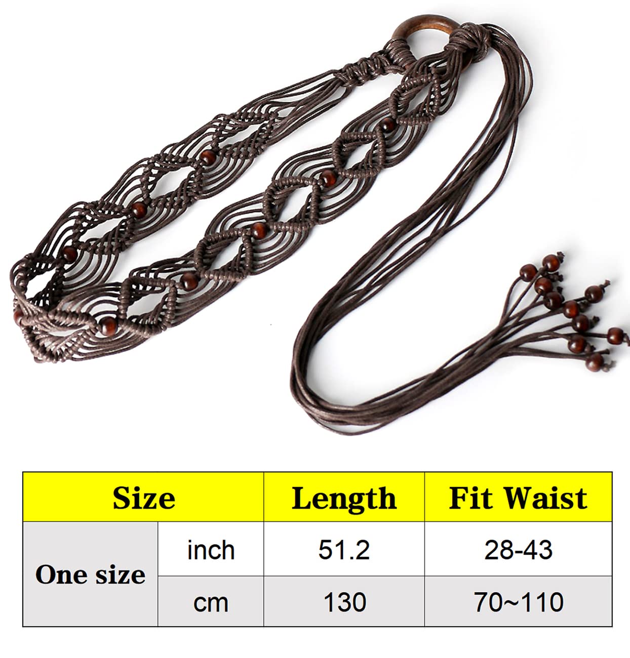 Boho Braided Belt for Women - Handwoven Bohemian Waist Belt for Dresses & Skirts | Perfect for Summer Outfits, Music Festivals & Beach Vacations