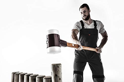 Halder Simplex 18 lb. Soft-Face Sledge Hammer with Superplastic Inserts - Durable Cast Iron Housing & Hickory Handle - Ideal for Demolition, Construction & Metalworking Projects