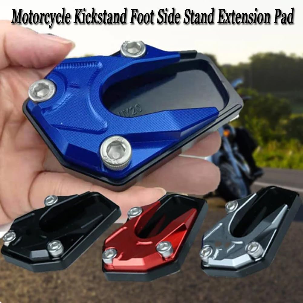 Aluminum Motorcycle Kickstand Plate - Red, for Stable Parking on Soft Ground