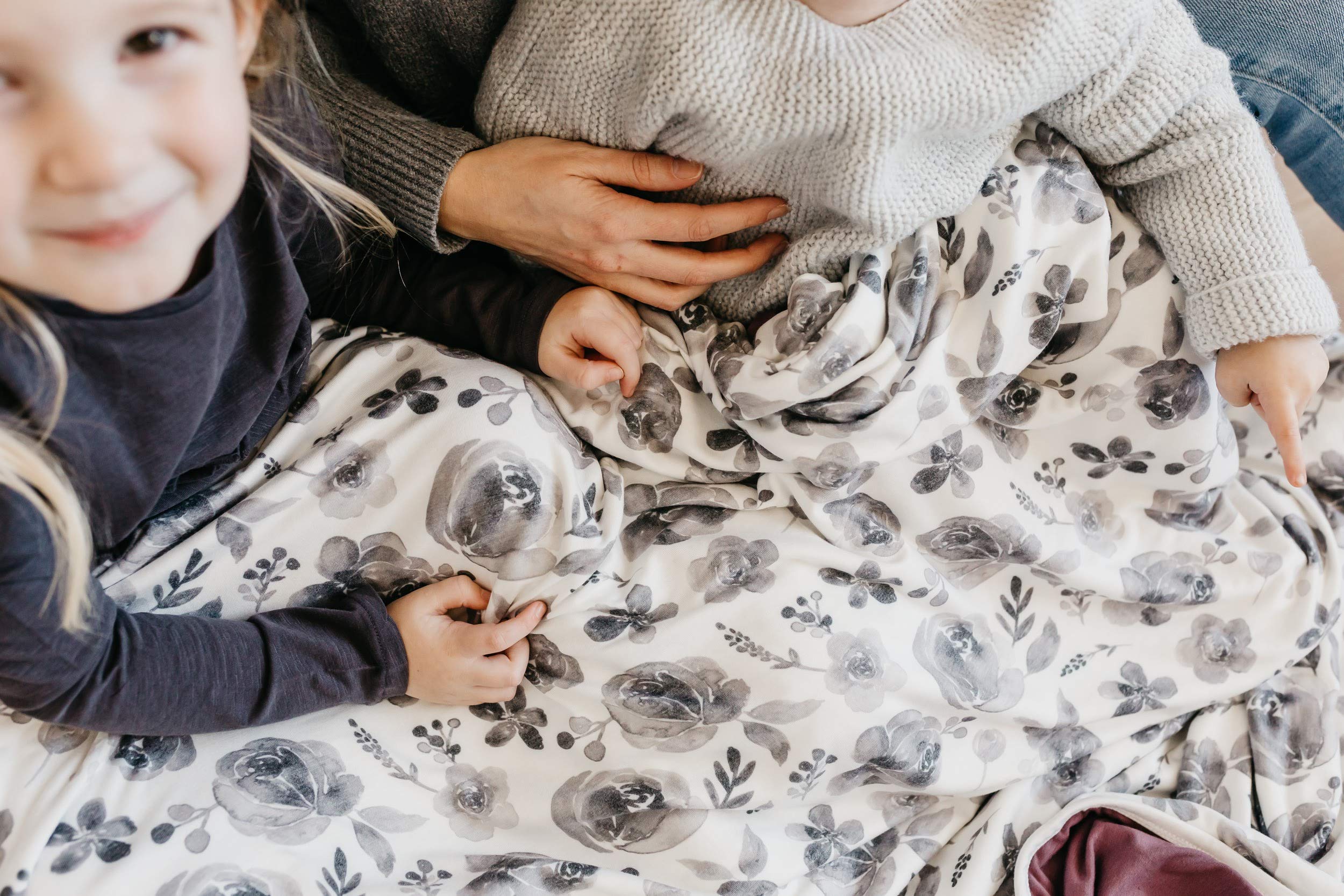 Copper Pearl Jumbo 3-Layer Baby Blanket - Ultra Soft & Breathable Baby Quilt for Boys & Girls | Premium Polyester/Rayon Toddler Blanket (46x46 Inches) | Perfect for Newborns, Swaddling, Stroller & Nursery Decor | Rowan Collection