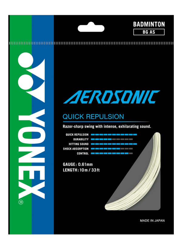Yonex Aerosonic High-Performance Badminton String - Professional Grade for Enhanced Power & Control - Perfect for Tournament Play & Training Sessions