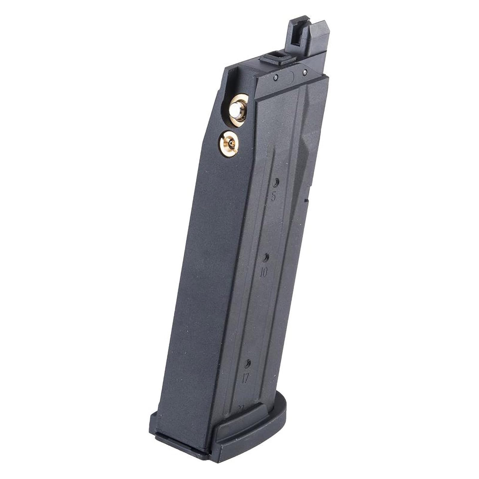 Sig Sauer ProForce 21-Round Airsoft Magazines for P320 M18 Air Guns - Green Gas Housing with Tan/Black Base Plate | High-Capacity Airsoft Accessories for Tactical Training & Competitive Shooting