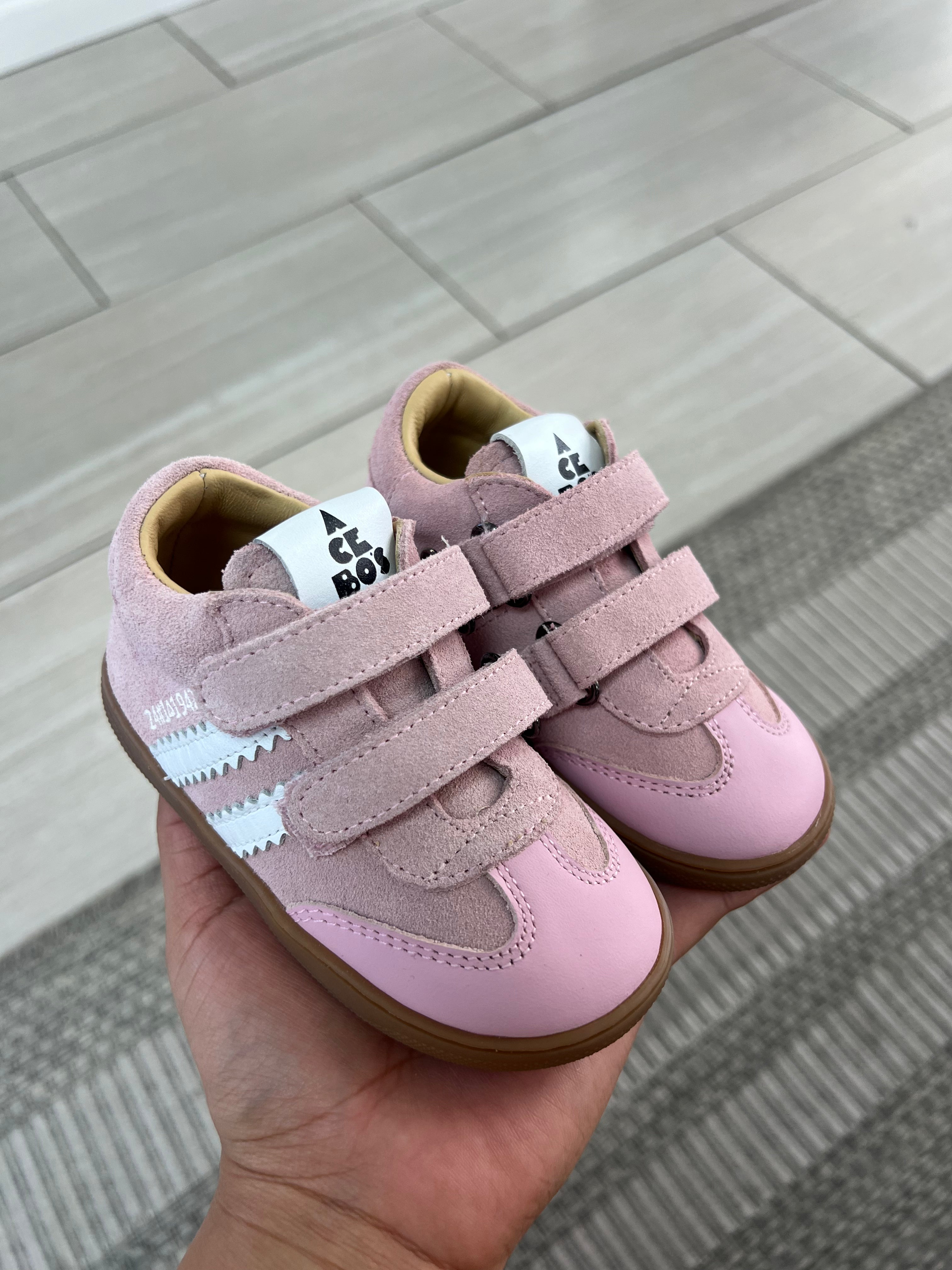 Acebos Pink Stripe Velcro Baby Sneakers - Soft & Comfortable First Walking Shoes for Toddlers 12-24 Months | Perfect for Indoor Play, Outdoor Adventures & Special Occasions