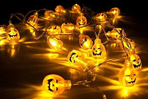 Halloween LED String Lights - 30 Orange Pumpkin Lights, 20ft for Outdoor Patio & Garden Parties (8 Modes, IP65)