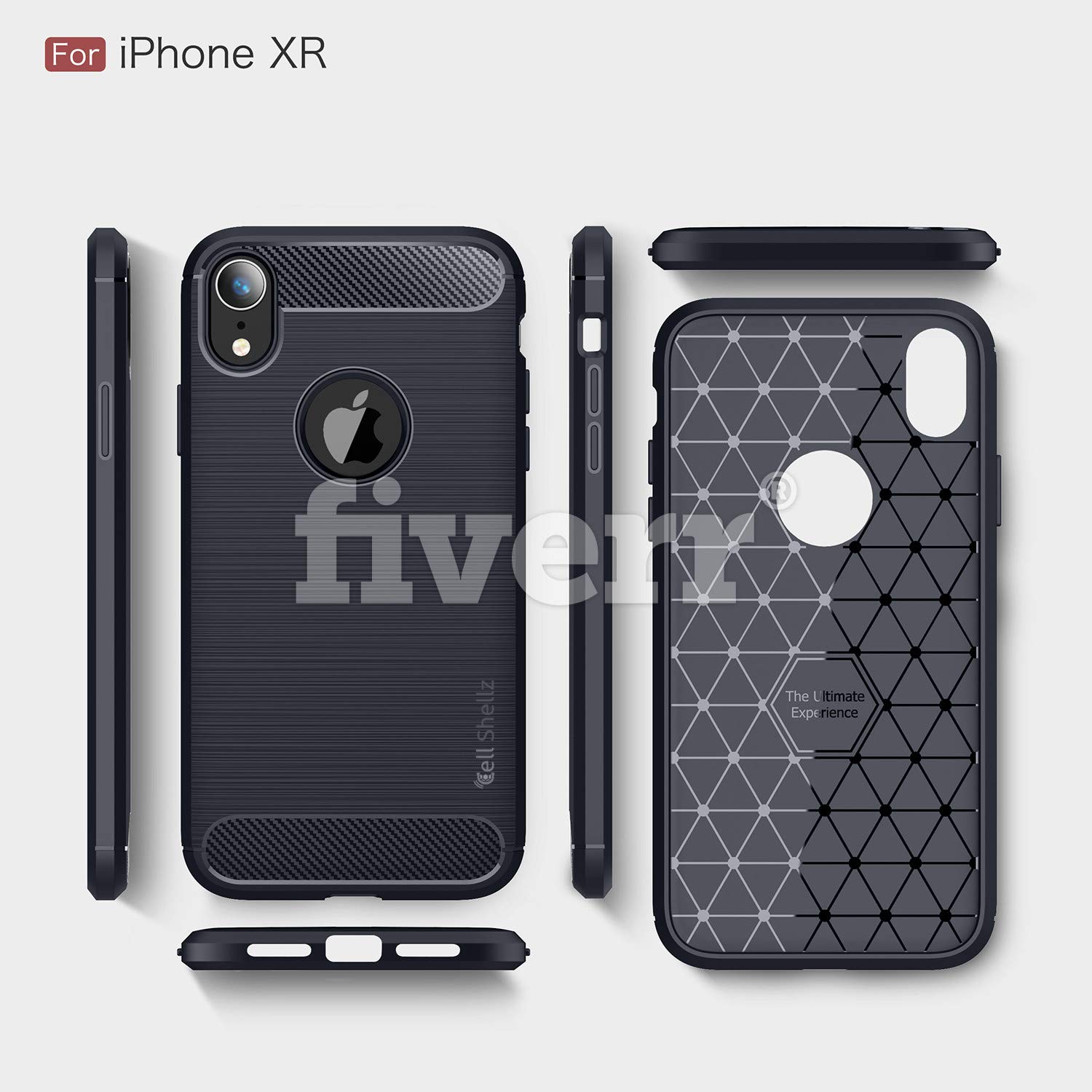 iPhone XR Case by Cell Shellz - Premium Brushed TPU Cover with Wireless Charging Support, Full Body Protection in Navy Blue | Perfect for Everyday Use, Travel & Work