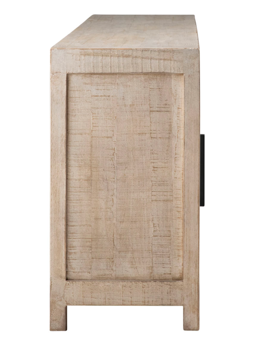 Lorena Mid-Century Modern Sideboard Buffet Cabinet - Solid Wood Storage Console for Dining Room & Entryway - Stylish Home Organization Solution