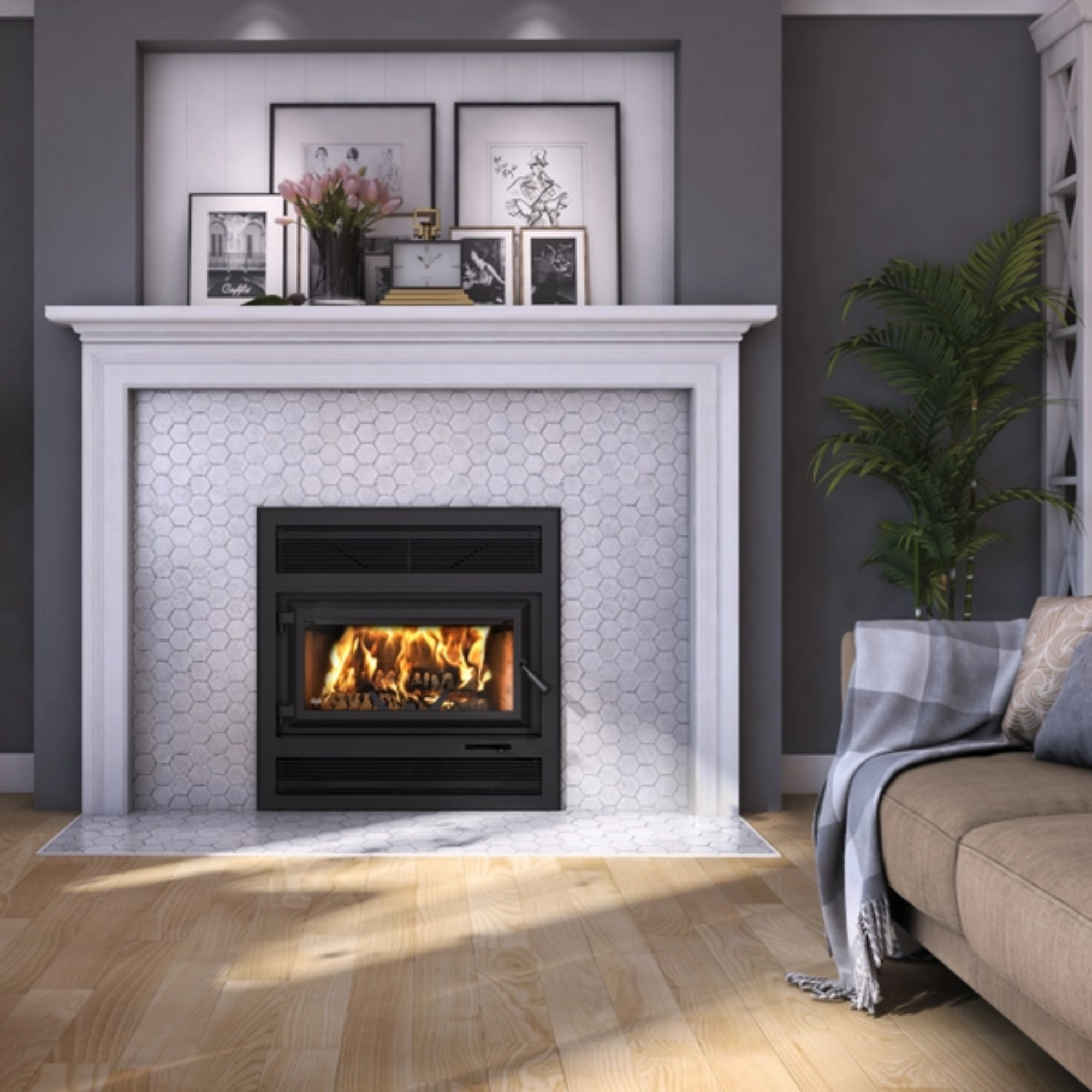 Ventis HE250R High Efficiency Fireplace Insert with Blower - EPA Certified Wood Burning Stove for Home Heating - Perfect for Living Rooms, Cabins & Energy-Efficient Heating