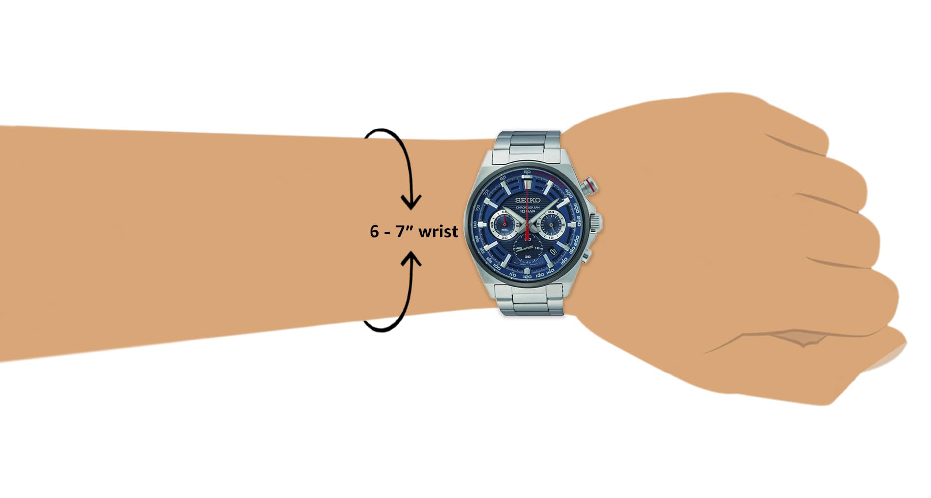 Seiko Men's SSB407P1 Analog Quartz Watch with Stainless Steel Strap – Water Resistant, Durable & Stylish for Business, Casual & Outdoor Activities