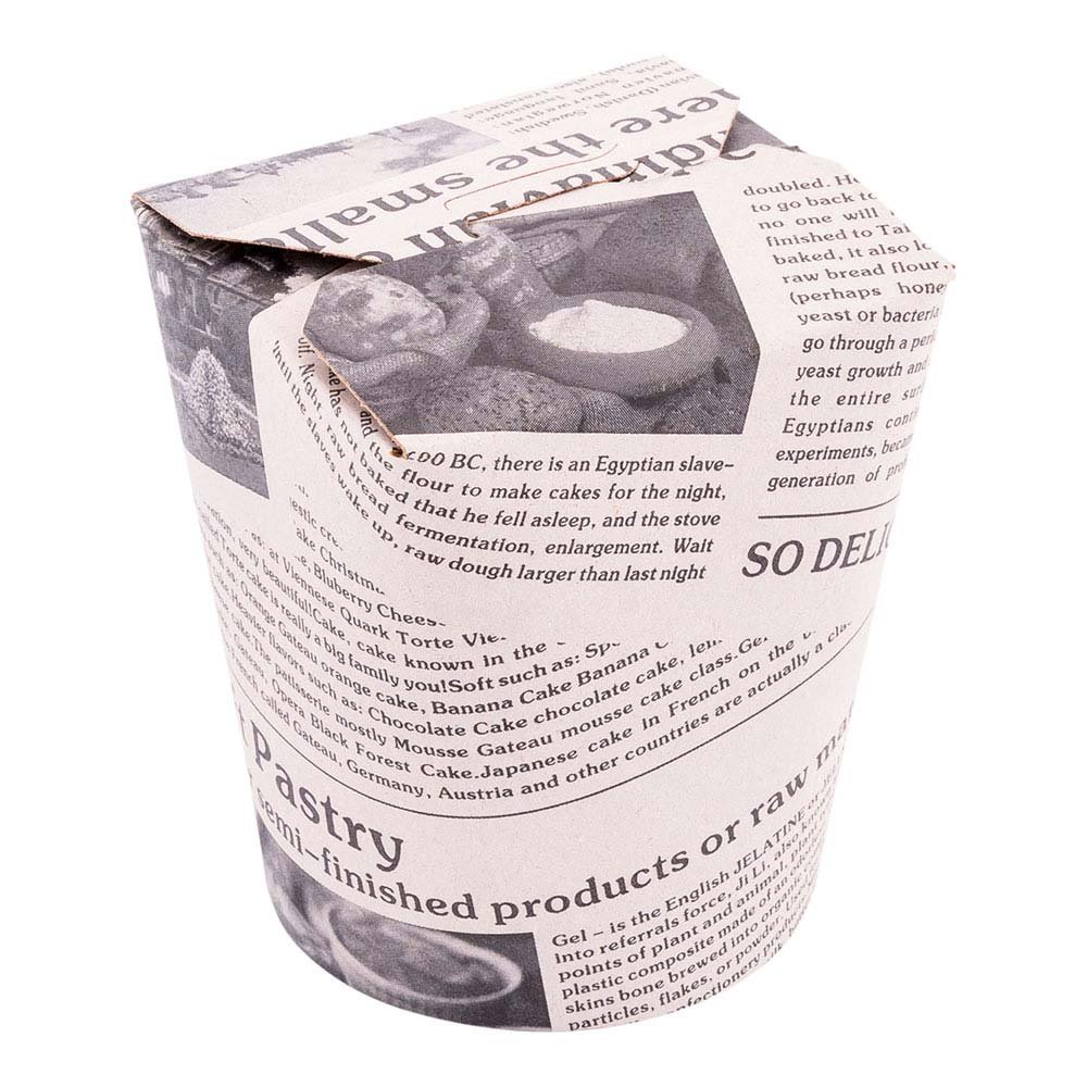 Restaurantware Bio Tek 3.3 x 3 x 4 Inch Eco-Friendly Food Containers - 50 Pack Durable Noodle Boxes | Sustainable Newsprint Paper 16-Oz Takeout Containers for Delivery, Picnics & Meal Prep | Microwave Safe & Leak-Proof