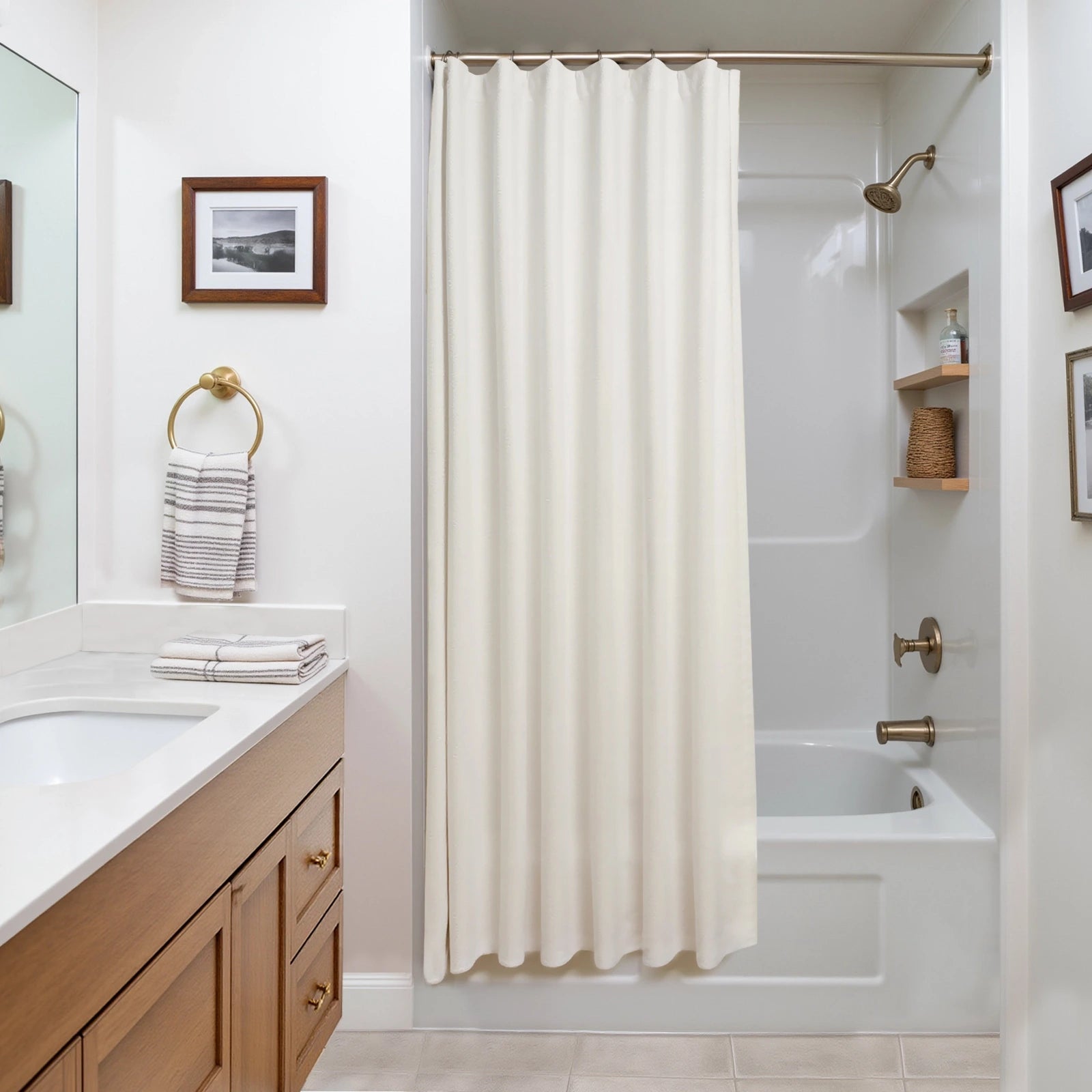 Premium Waterproof Shower Curtain - Heavy Duty PEVA Fabric, Mold & Mildew Resistant Bathroom Curtain with Rustproof Grommets - Perfect for Bathrooms, Showers & Wet Areas