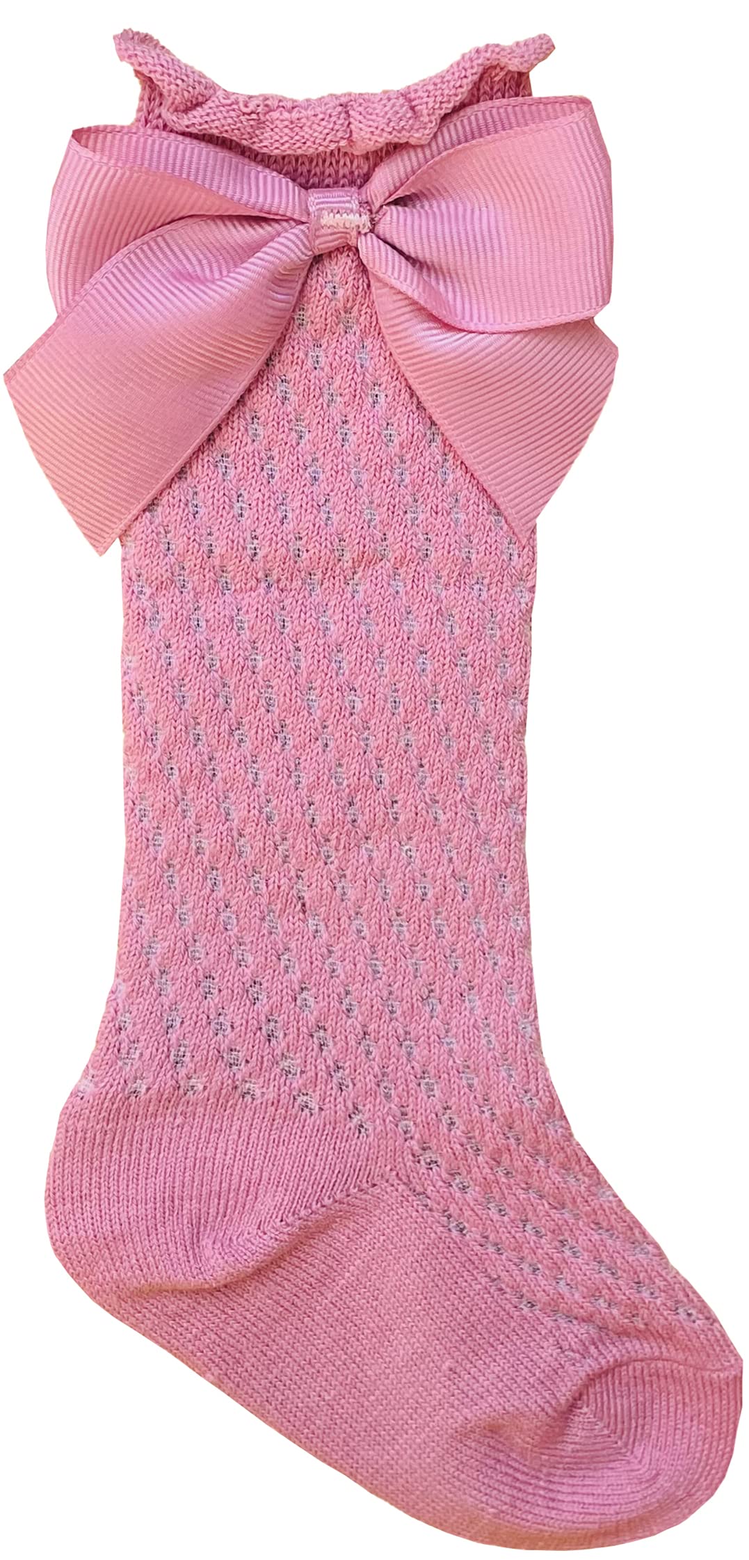 QandSweet Baby Girl Knee-High Socks - Non-Slip Bow Stockings for Toddlers & Newborns - Soft Cotton Infant Socks for Playtime, Walking & Special Occasions