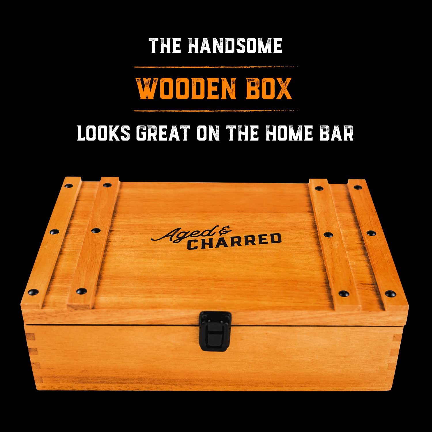 Premium Whiskey Cocktail Smoker Kit with Torch & 8 Flavored Wood Chips - American Oak Cocktail Smoker for Old Fashioned & Bourbon Drinks - Butane Included - Perfect for Home Bars, Gifts for Men & Cocktail Enthusiasts